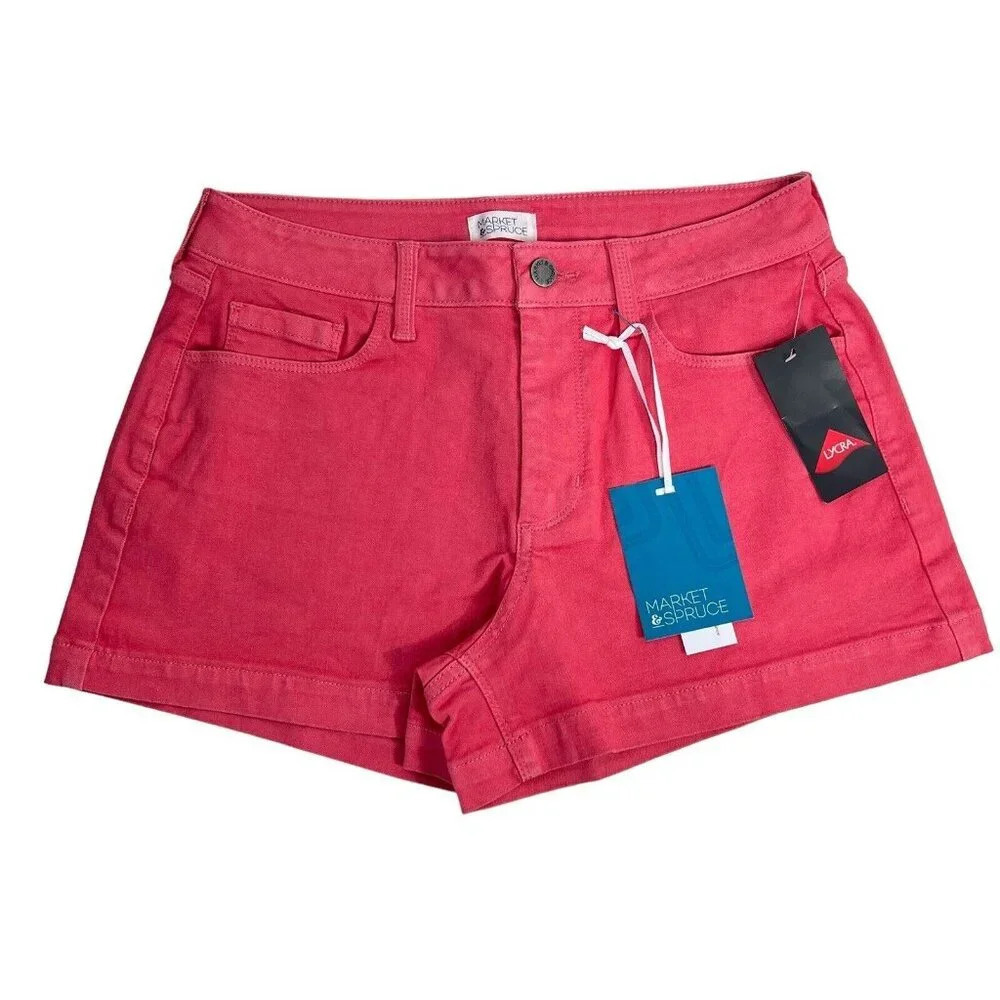 NWT Market & Spruce Mid-rise Pull On Shorts Lycra Stretch Women’s Size 6